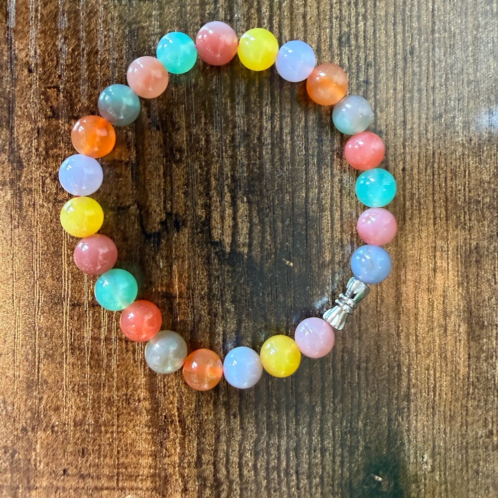 NEW Natural Yanyuan skittles color Agate Bracelet – 8mm